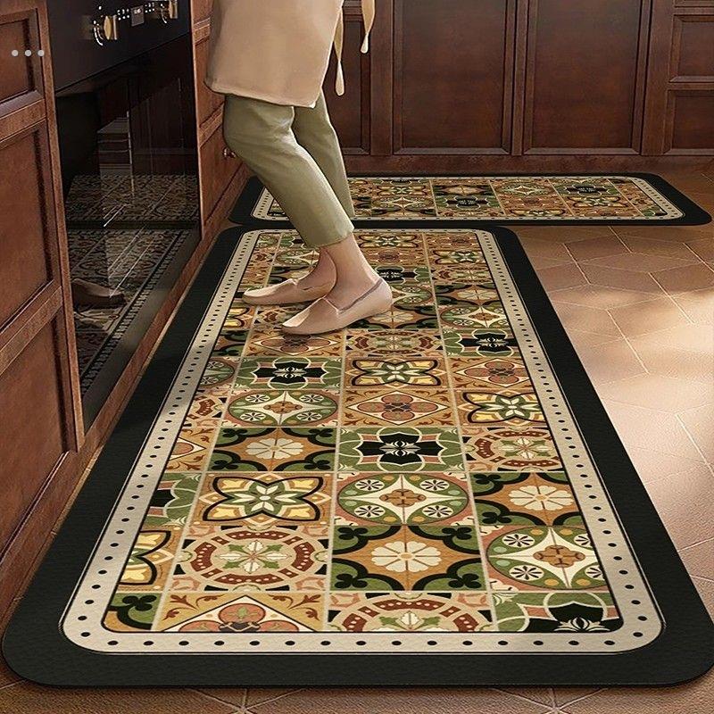 矽藻泥地垫厨房专用防滑可擦免洗吸油防水垫美式定制地毯脚垫子