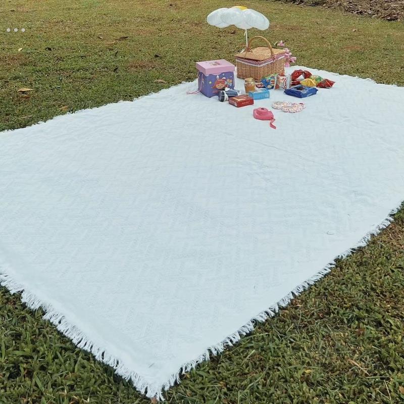 野餐垫防潮垫野餐布户外露营白色毯子沙滩垫帐篷地垫法式海边拍照