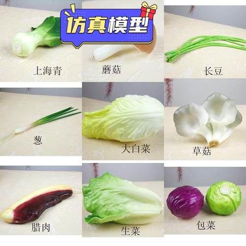 仿真蔬菜模型茄子白菜道具菜品装饰假黄瓜青菜厨柜芹菜菠菜摆件