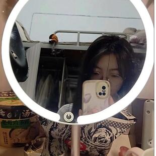 2025新款镜子化妆镜台式led带灯化妆镜学生宿舍家用梳妆台补光镜