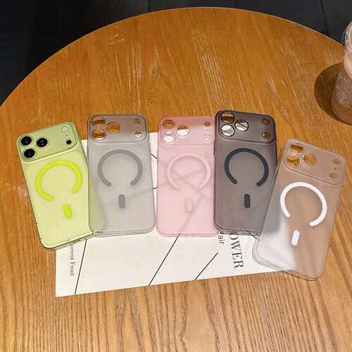 冰雾磁吸壳适用iPhone17透绿手机壳磨砂苹果16/15防摔精孔保护套