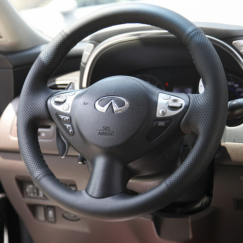 适用于英菲尼迪fx35/q50L/qx5060/q70L/g25/esq/手缝真皮方向盘套