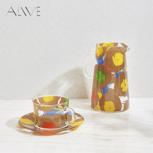 AliveDesign花意流彩玻璃水具