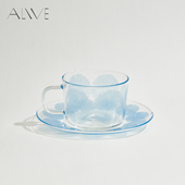 Alive蓝色冰川 耐热玻璃杯碟高颜值下午茶咖啡水杯甜品盘生日礼物