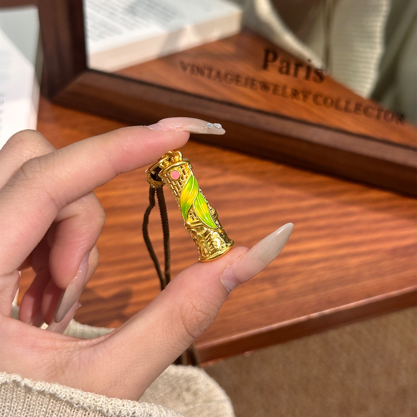 竹节古法金刚如意算盘金包银节节高升吊坠项链送礼百搭轻奢小众女