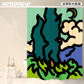 还行 免打孔卫生间防水窗帘浴帘浴室加厚防霉隔断挂帘门磁吸帘