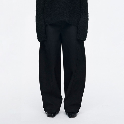 dat.高腰线茧型香蕉阔腿裤