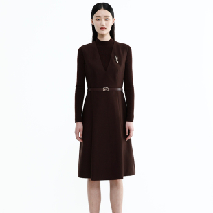 外穿无袖 高级感V领背心毛呢连衣裙时尚 马甲裙子 冬季 戴布拉芬新款