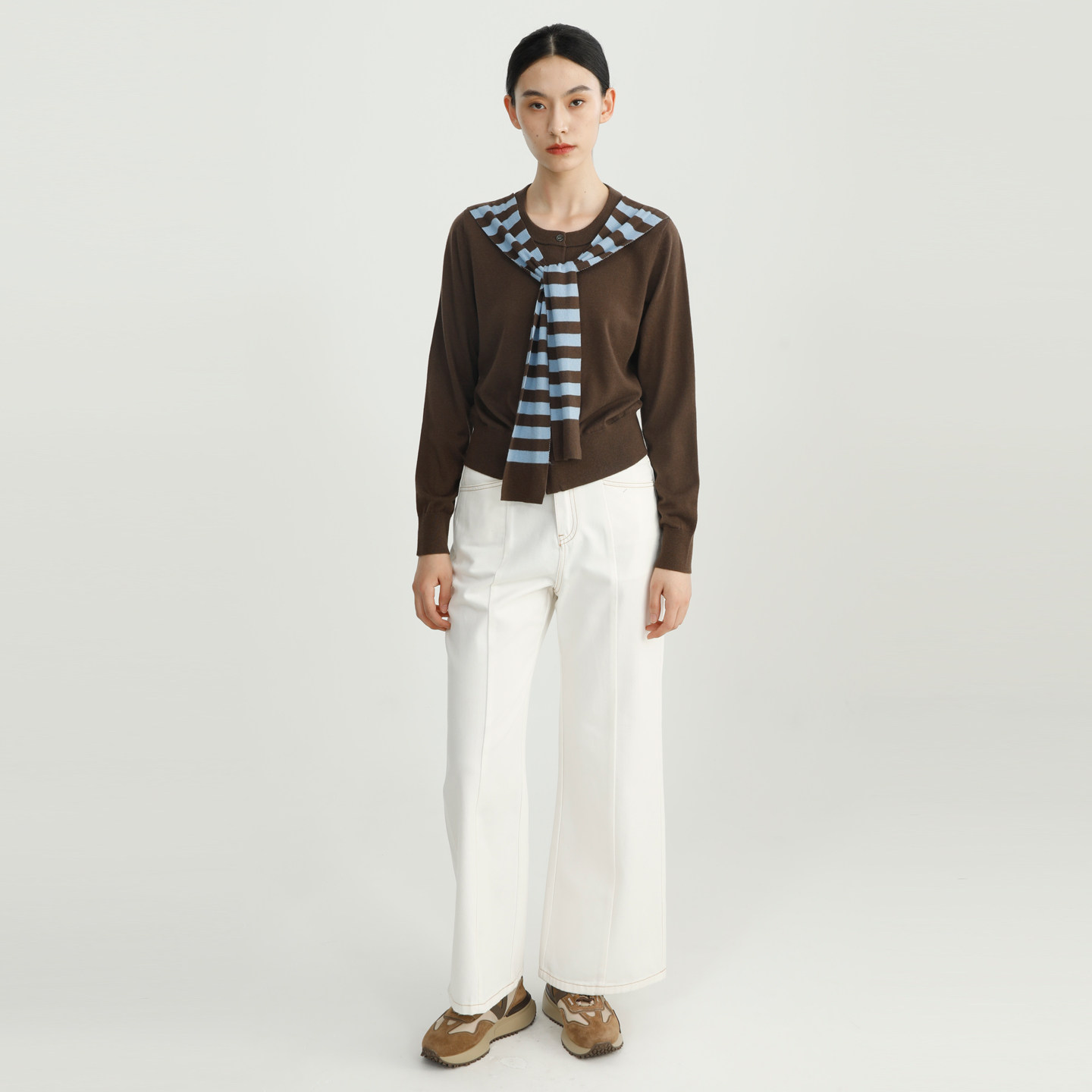 DYBULAFUN/戴布拉芬新款秋季长袖时尚圆领套头高级感毛衣针织衫女