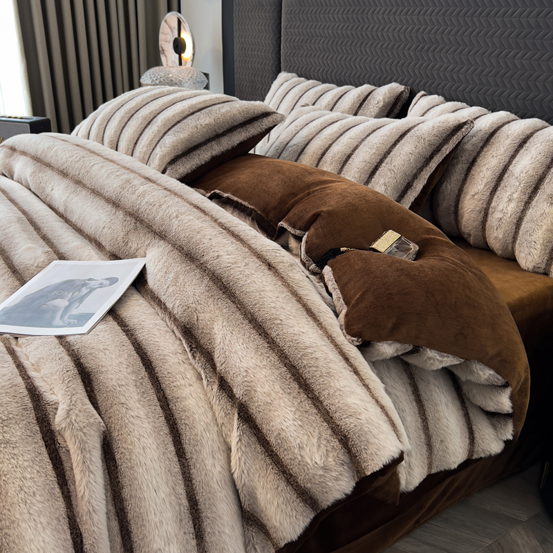 A类兔毛绒四件套牛奶绒珊瑚绒