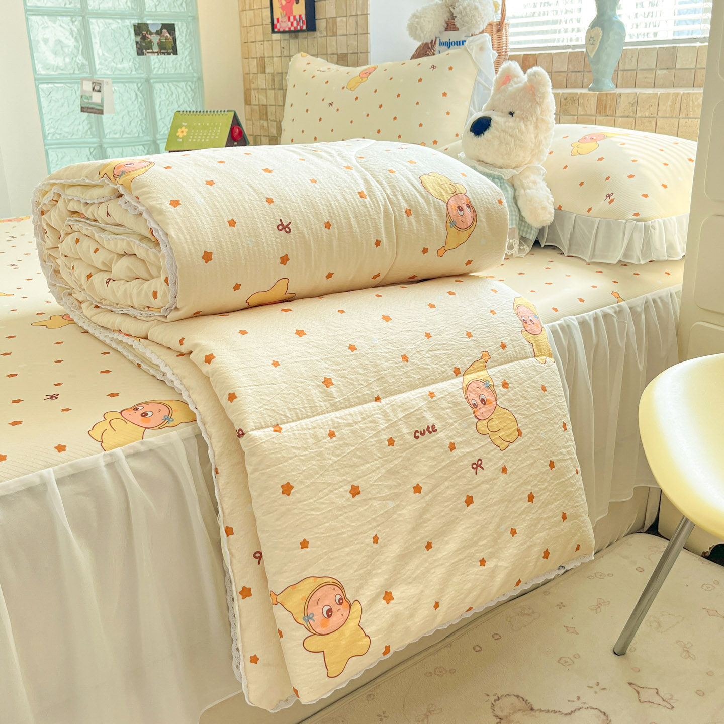 2026款夏季乳胶凉席夏被四件套夏天可机洗床笠床裙款冰丝软席子