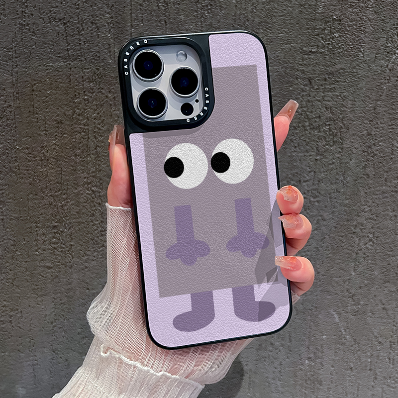 适用苹果17promax新款iPhone16手机壳华为p80荣耀400刀锋小羊皮小米17搞怪紫色小人opporeno14vivos30三星S25