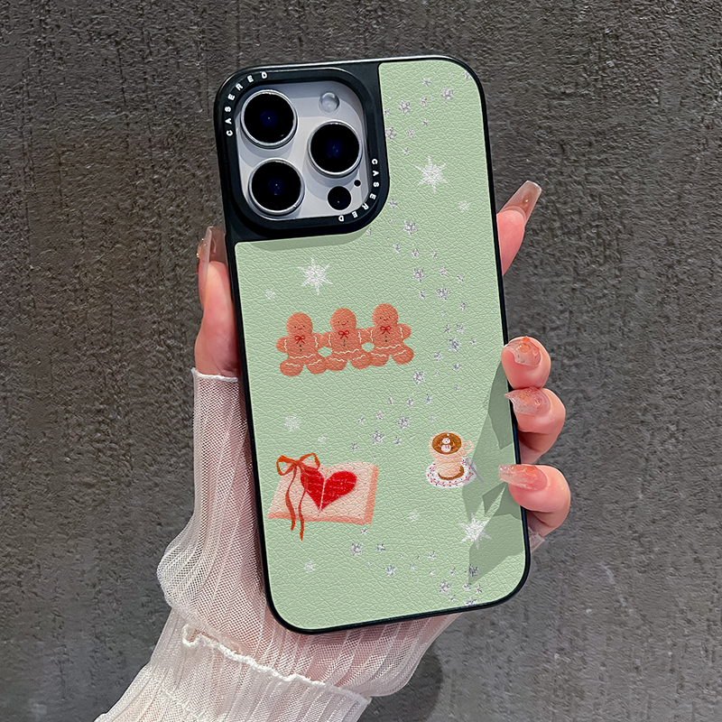 适用苹果17新款iPhone16手机壳华为p80荣耀400刀锋小羊皮小米17pro星星雪花姜饼人opporeno15vivox300三星S25