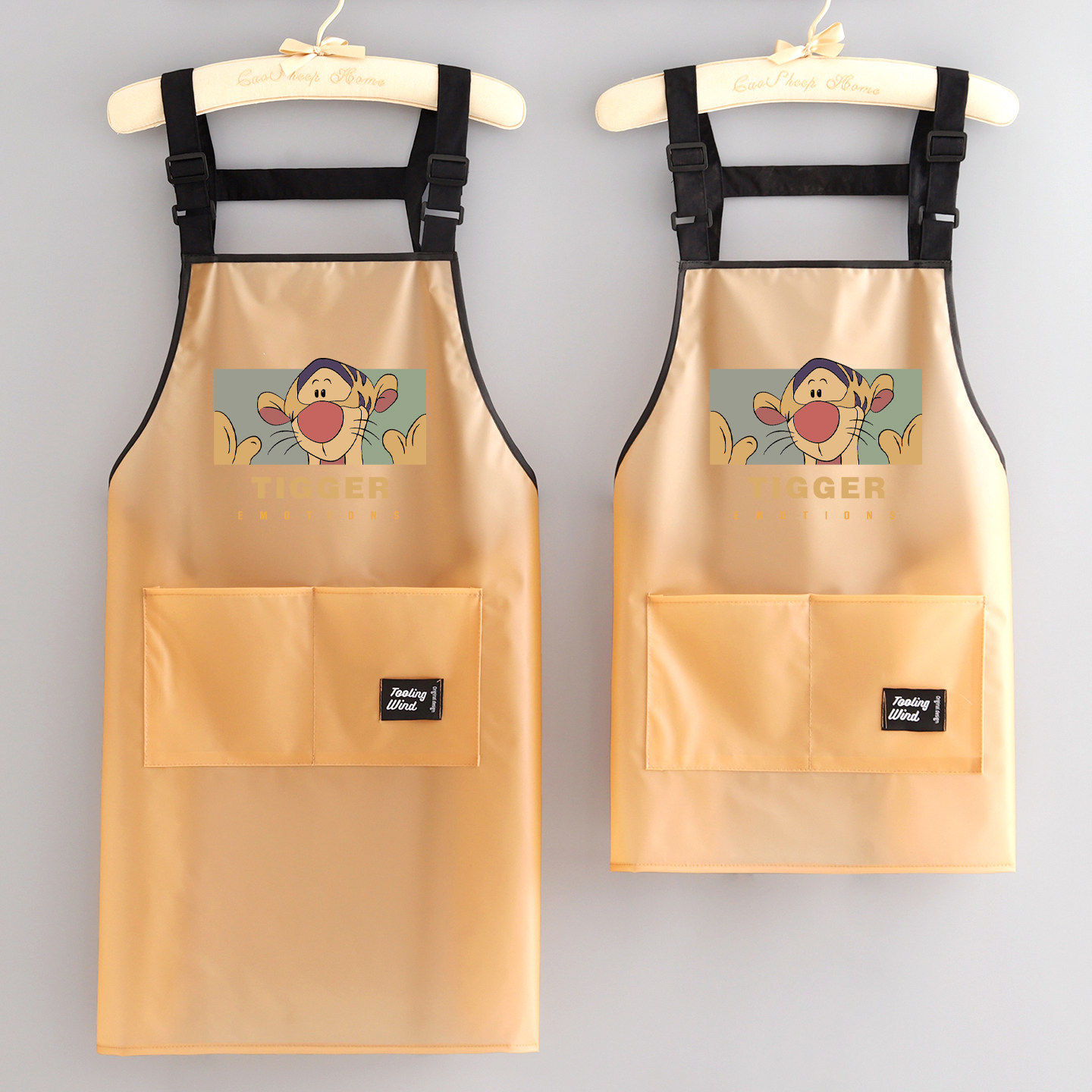 TPU免洗防水围裙厨房做饭防油围腰定制logo酒店餐饮工作服水产男