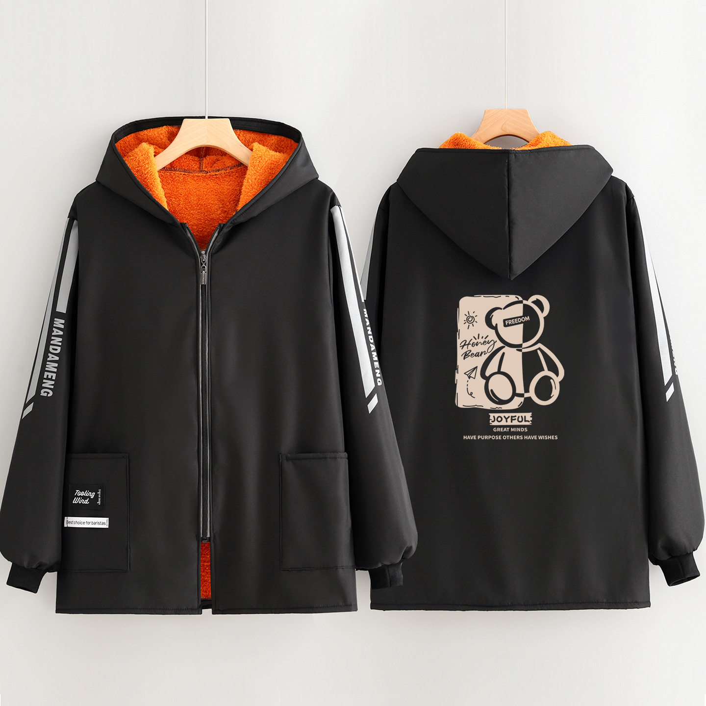 加厚保暖长袖围裙女家用防污罩衣