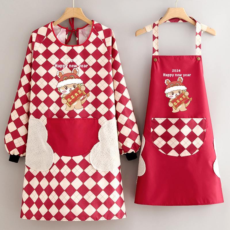 围裙浩瑾PVC防水防油可爱