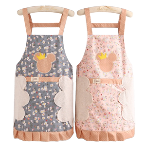 韩版洋气环保防水围裙厨房家用上班防油工作服女餐饮专用大人围腰