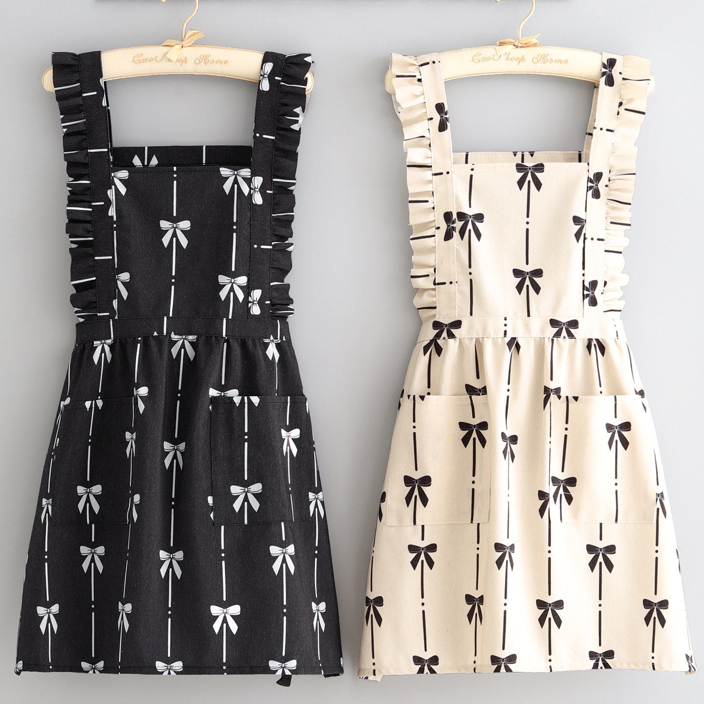 新款韩式防污帆布围裙家用厨房做饭围腰女餐饮专用上班工作服耐磨,家庭/个人清洁工具,围裙,淘宝优惠券,粉丝福利购,淘宝优惠卷