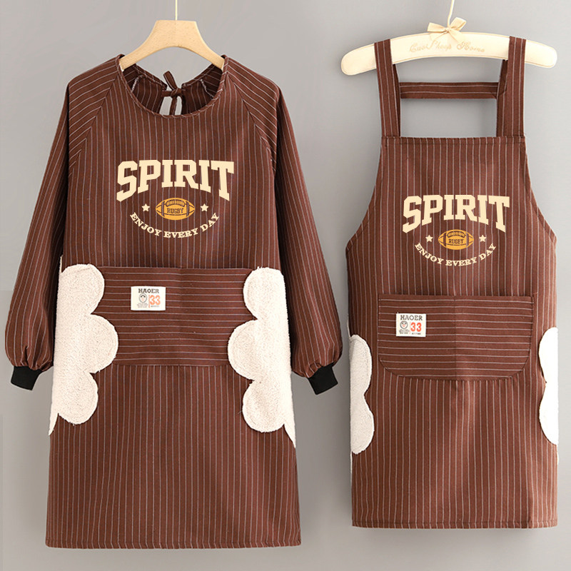 棉布双层长袖围裙厨房家用做饭防污耐脏罩衣女新款透气上班工作服,家庭/个人清洁工具,围裙,淘宝优惠券,粉丝福利购,淘宝优惠卷