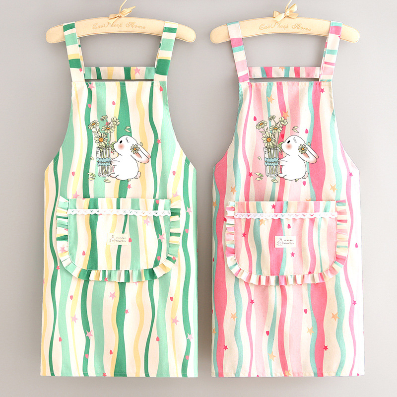 时尚帆布围裙家用厨房洋气工作服