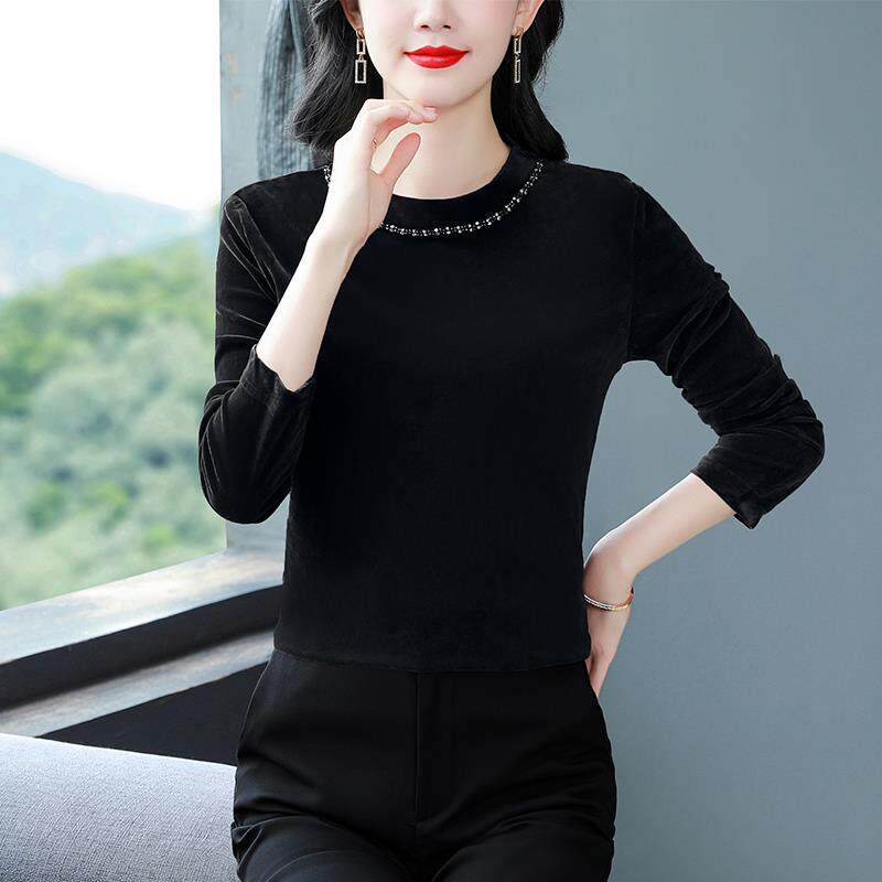 ROUMIKL高端金丝绒上衣女秋冬进口义乌妈妈品牌贵夫人高贵洋气打