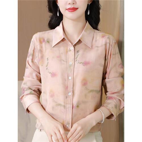 ROUMIKL高端上衣女士早春季夏覆古广东普宁大牌洋气妈妈衬衫