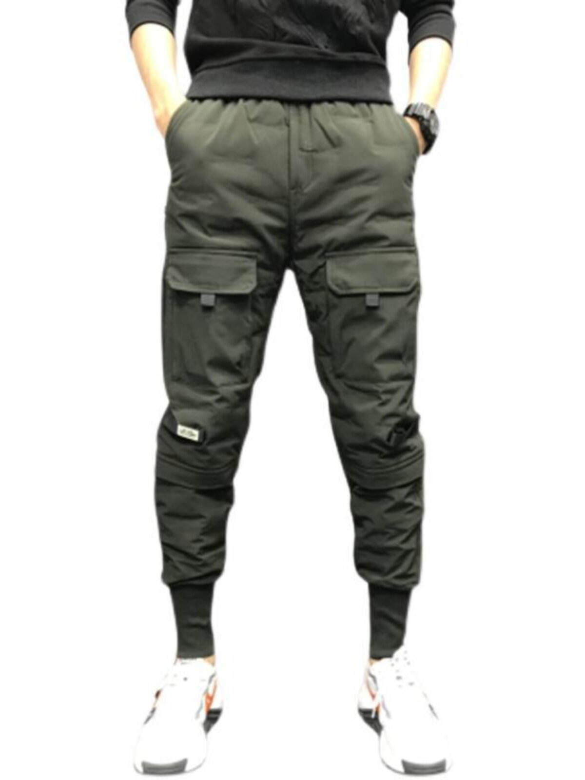 WORKWEAR DOWN PANTS MENS FASHION BRAND VERSATILE SLIM AND WARM CASUAL PANTS NEW WINTER YOUTH WEAR THICK LEGGINGS