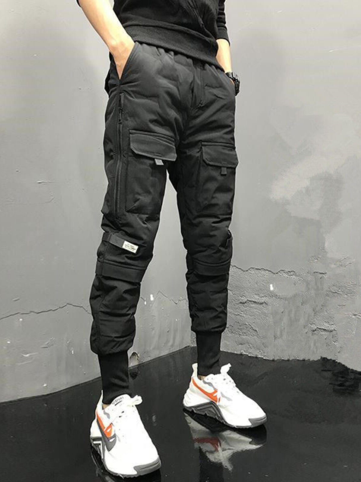 WORKWEAR DOWN PANTS MENS FASHION BRAND VERSATILE SLIM AND WARM CASUAL PANTS NEW WINTER YOUTH WEAR THICK LEGGINGS