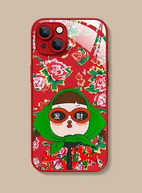 华为nova12手机壳新款mate60pro东北大花52e创意nova11ultra高级畅享70荣耀100红色90gt新年mogic5女适用过年