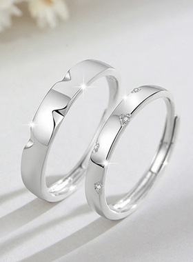s999足银莫比乌斯轻奢镶钻素圈ins风菱角小众设计送女友七夕礼物