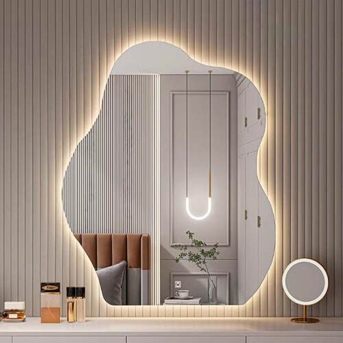 化妆镜台式桌面带灯网红云朵镜