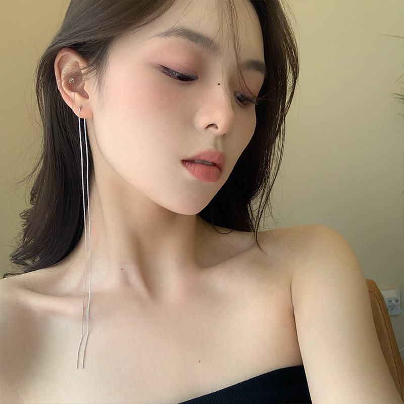 加长耳线女s925纯银韩版个性极简