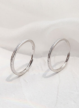 925纯银石纹戒指女简约不掉色冷淡风指环设计感高级戒子