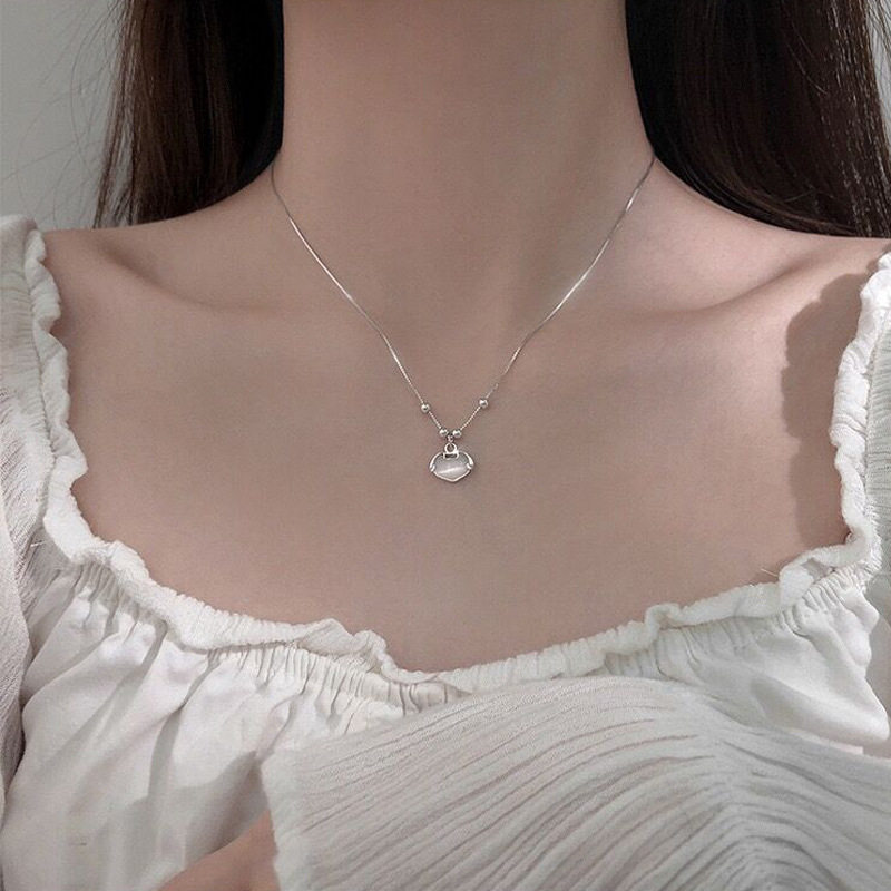 S925纯银如意平安锁项链女轻奢小
