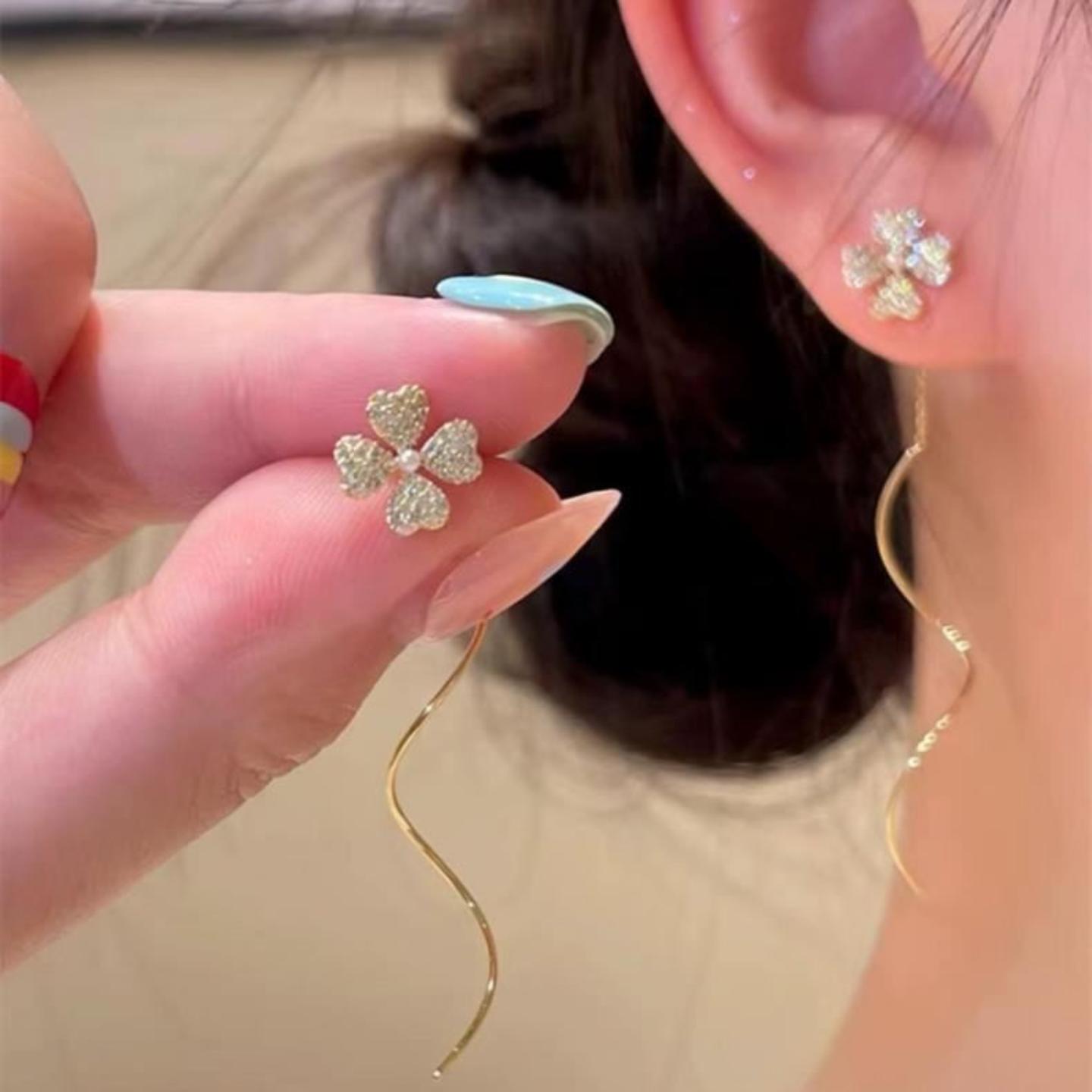 同款耳饰花朵简约耳线小众百搭