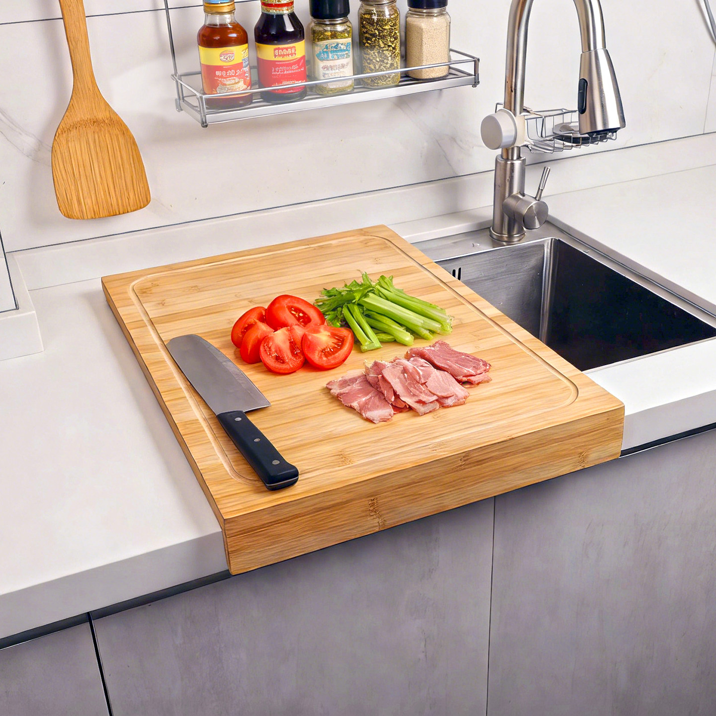 水槽菜板竹制大号洗碗机盖板家用案板厨房切菜板水池面板卡位砧板