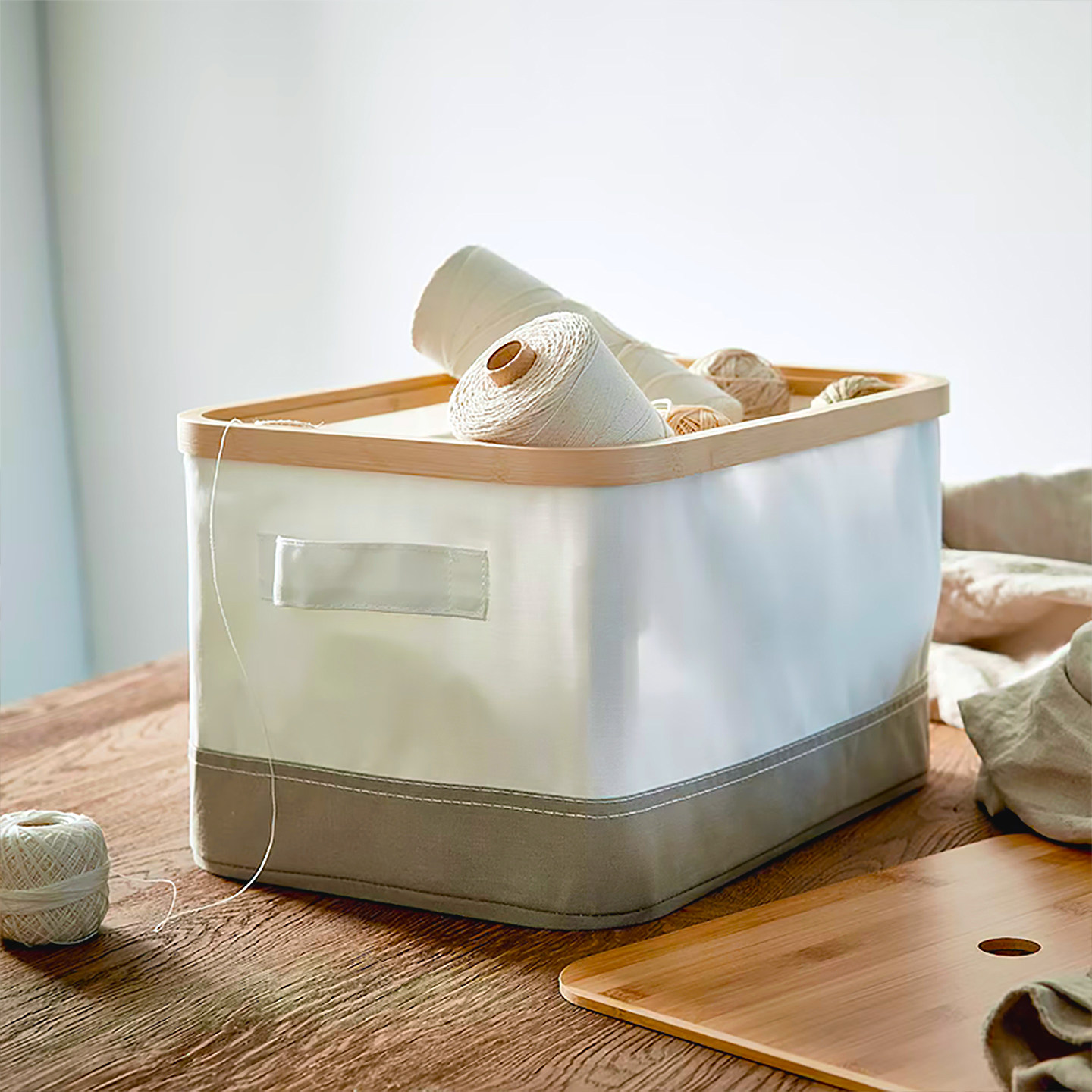 布艺附盖储物盒浴室收纳筐整理箱内衣收纳箱家用脏衣篓带盖收纳盒