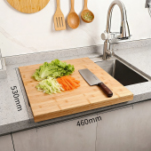 竹制水槽菜板家用面板大号案板厨房切菜板洗水池盖板隔板双面砧板