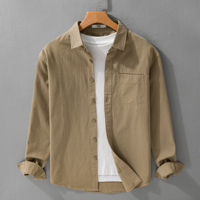 广东普宁衬衫男春秋季长袖简约