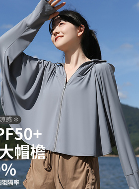 防晒帽子夏季新款防紫外线UPF50+冰丝面罩披肩骑车遮阳帽太阳帽