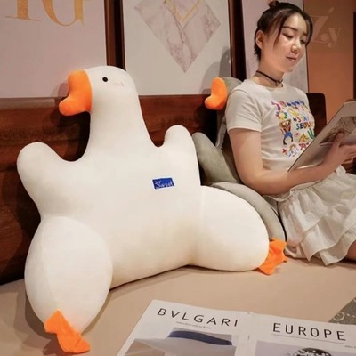 大白鹅靠垫卡通靠枕腰靠垫久坐护腰靠枕网红同款大鹅