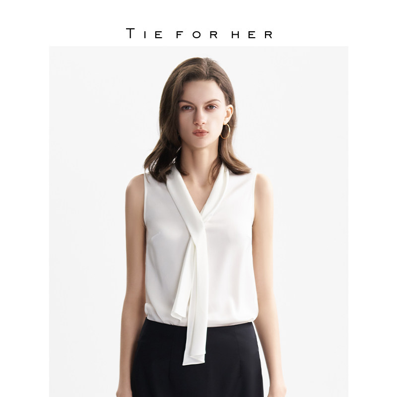 TieForHer丽制「EV-RoyalSilk™皇家真丝系列」丨桑蚕丝无袖衬衫