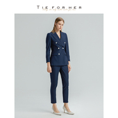 高圆圆明星款 职业通勤女士西装 九分裤 TieForHer 套装 Tzee6系列