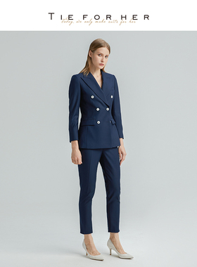TieForHer【高圆圆明星款】职业通勤女士西装九分裤套装Tzee6系列