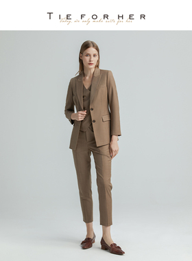 TieForHer【陈数明星款】职业西装马甲九分裤女士套装Tzee0系列
