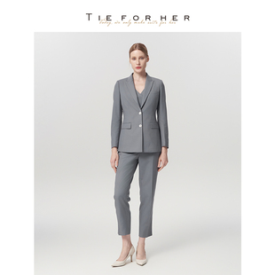马甲女士套装 TieForHer 通勤西装 海鸥灰修身 Tzee0系列明星款
