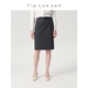 TieForHer York约克半裙 炭灰色极简职场通勤显瘦一步半裙包臀裙