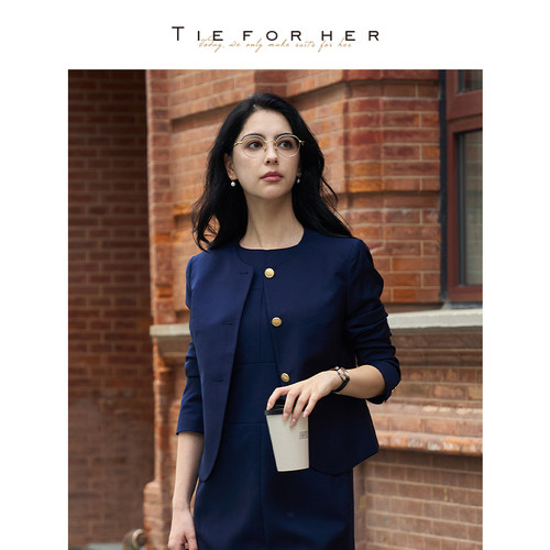 单排扣短外套TieForHer