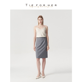 TieForHer York约克半裙 海鸥灰简约高级感通勤显瘦一步半裙包臀
