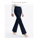 TieForHer创始GANDI系列 女 高级感职场通勤十二分绵羊毛阔腿裤